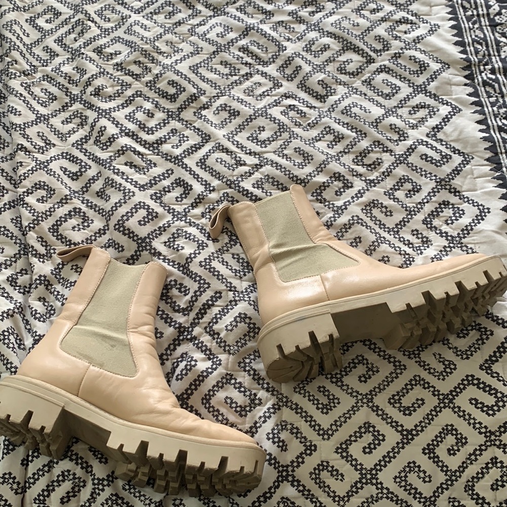 Zara nude combat boots